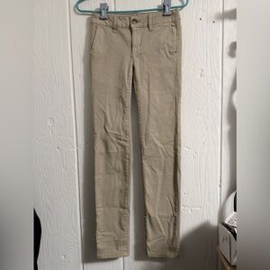 American Eagle AEO Twill Skinny Jeans in Tan Khaki